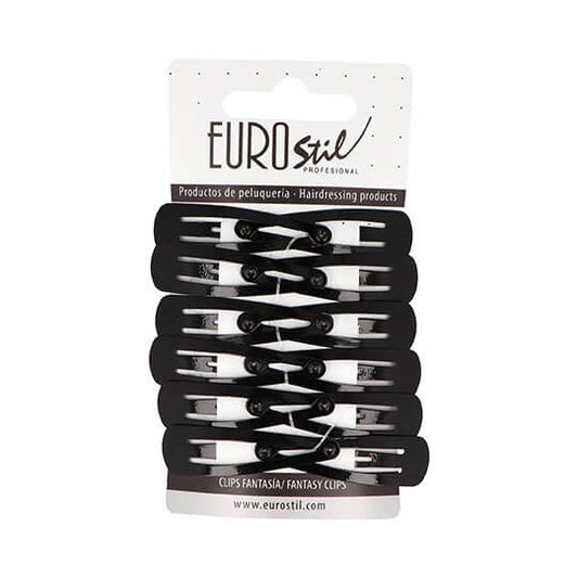 Ranitas Negras para Seccionar Cabello (12 Uds) | Fijación Profesional