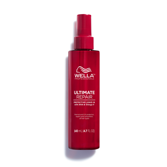 Spray leave in profesional Wella Ultimate Repair con protección térmica
