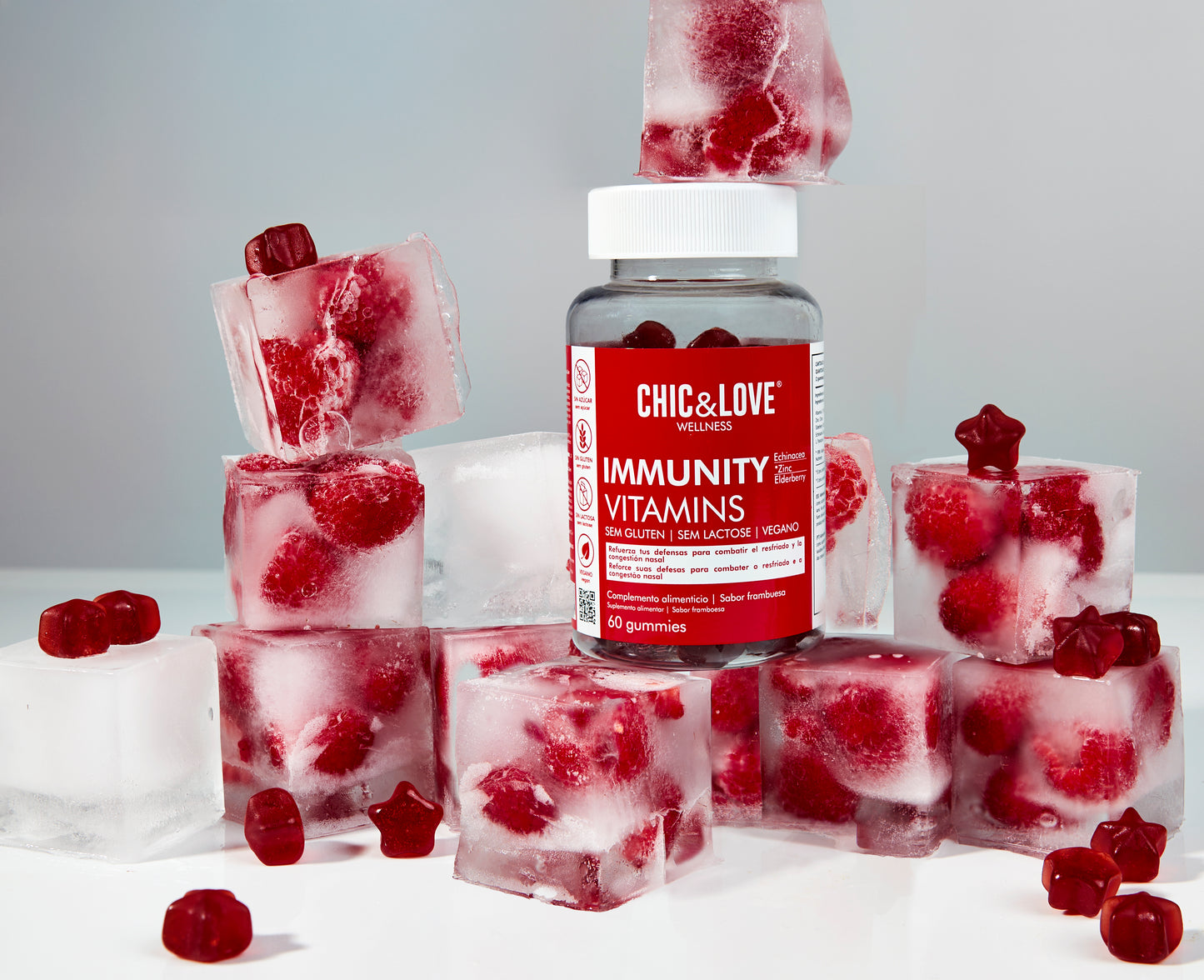 Envase de vitaminas para el sistema inmunitario