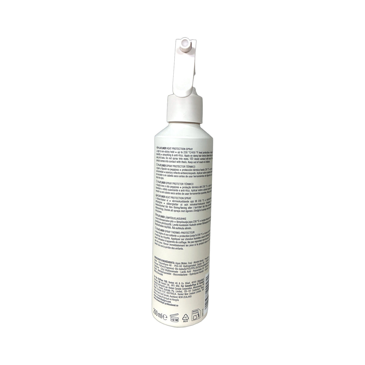 Schwarzkopf OSiS+ Flatliner 200 ml | Protector Térmico de Alisado – vista trasera, ingredientes y modo de uso