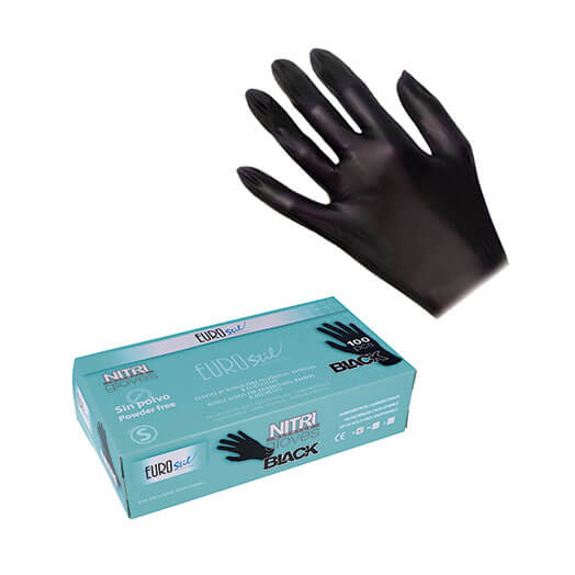 Guantes de Nitrilo Negro Sin Polvo (100 Uds) Talla Pequeña | Protección Profesional