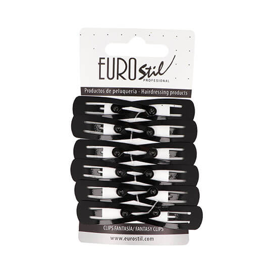 Ranitas Negras para Seccionar Cabello (12 Uds) | Fijación Profesional