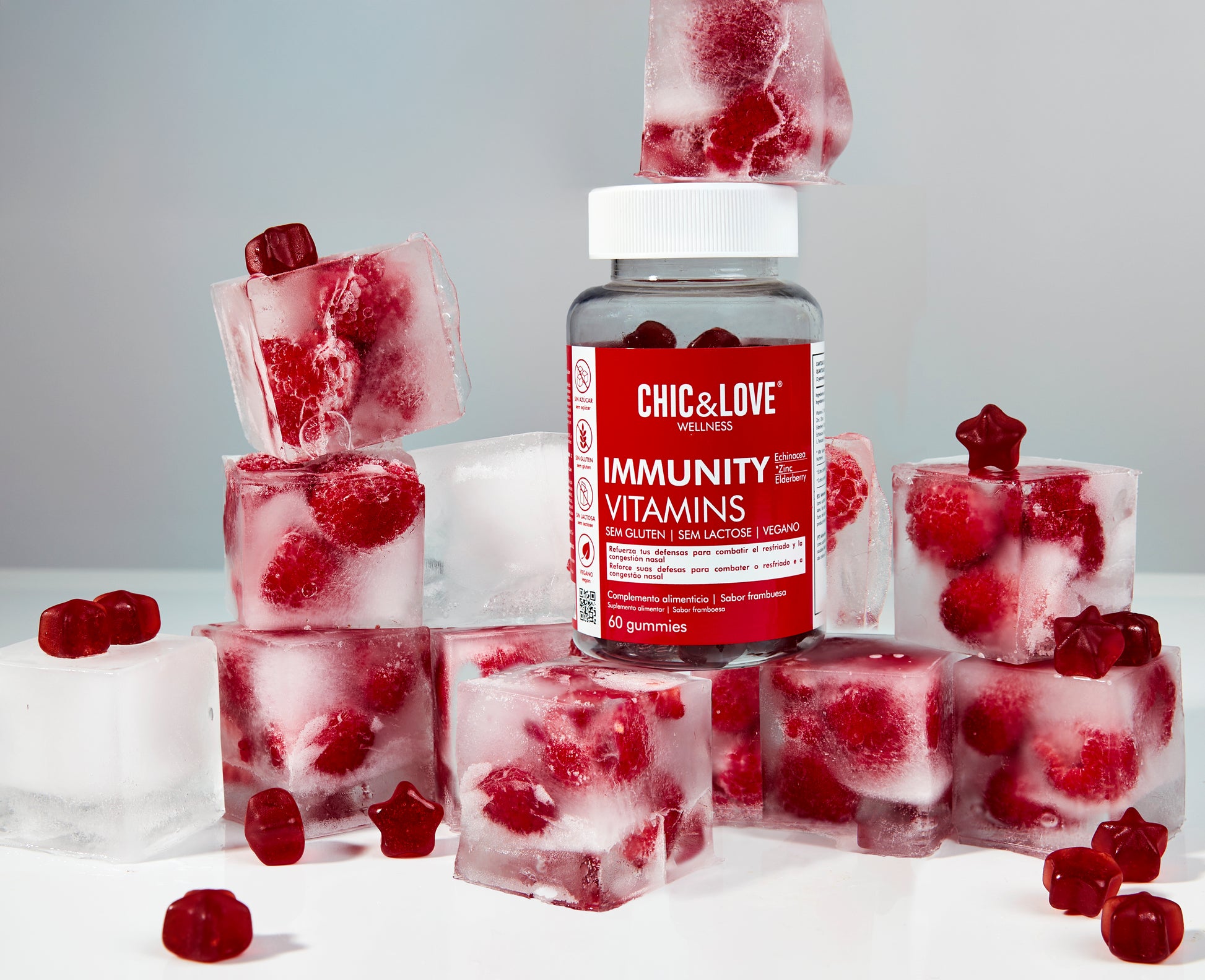 Envase de vitaminas para el sistema inmunitario