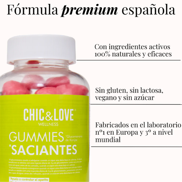 Ingredientes naturales de las gummies saciantes