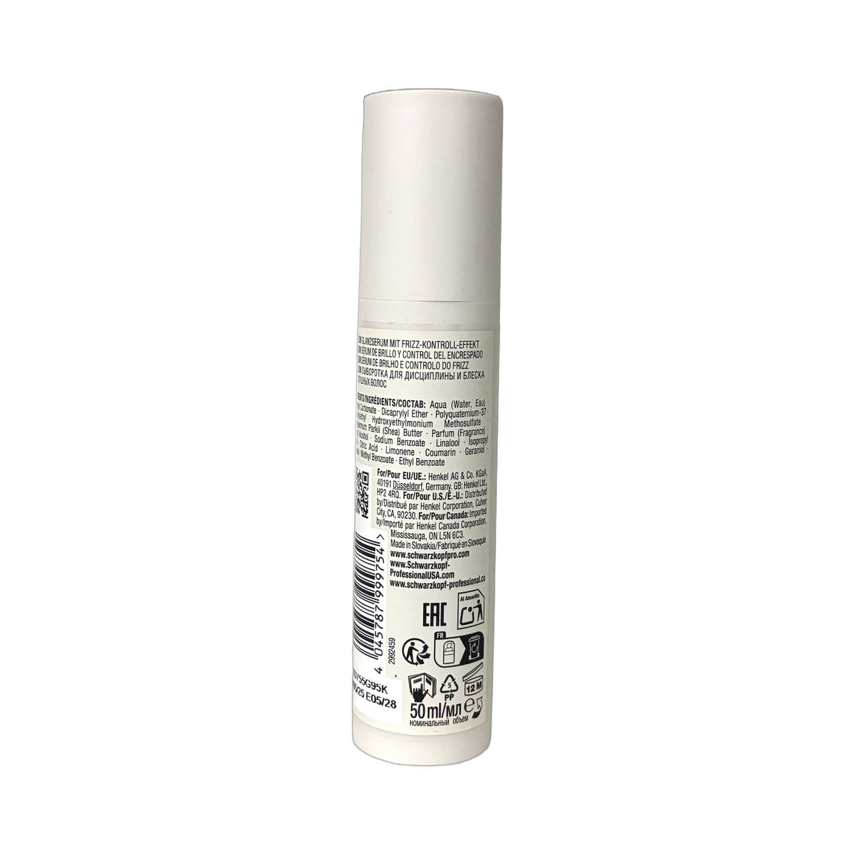 Schwarzkopf OSiS+ Glow 50 ml | Sérum Antiencrespamiento – vista trasera, ingredientes y modo de uso