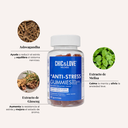Ingredientes naturales de las gummies antiestrés